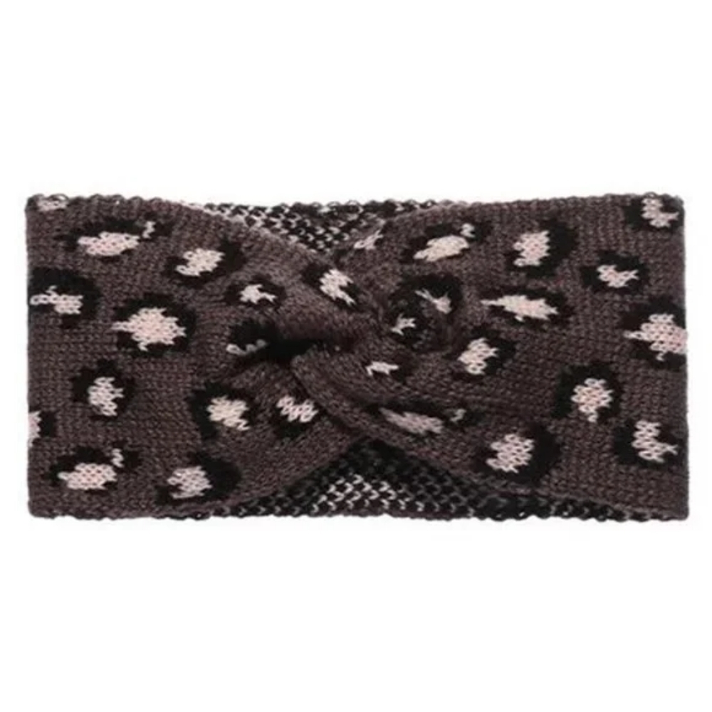 Knit Snow Leopard Headwrap